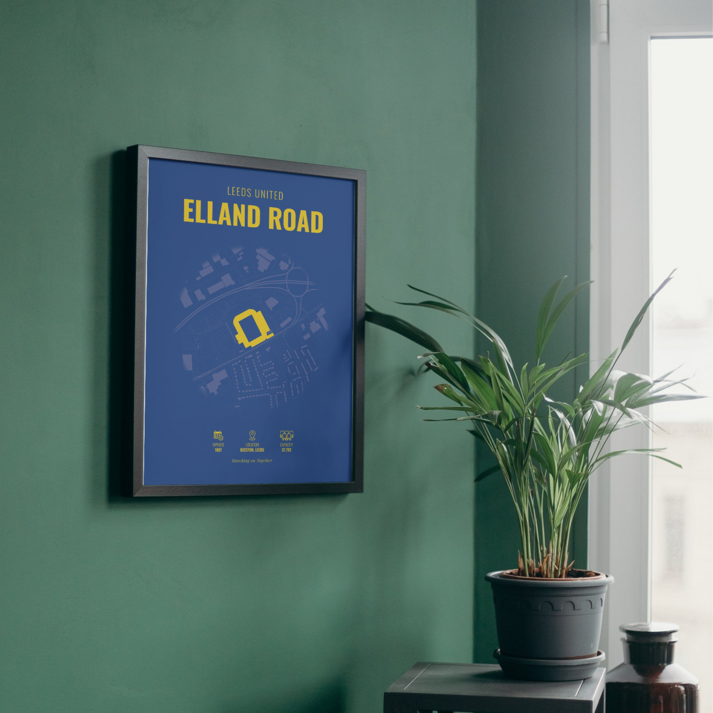 Elland Road Map - A3 Poster Leeds United